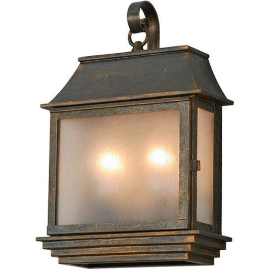 2nd Ave Lighting Bastille 10" Wide Lantern Wall Sconce in Golden Bronze