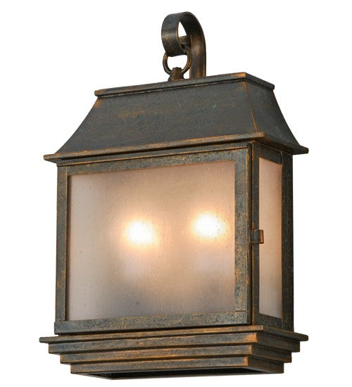 2nd Ave Lighting Bastille 10" Wide Pocket Lantern Wall Sconce in Golden Bronze Finish