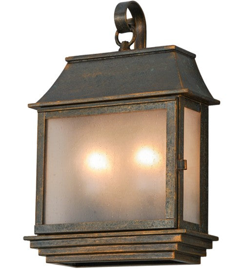 2nd Ave Lighting Bastille 10" Wide Pocket Lantern Wall Sconce in Golden Bronze Finish