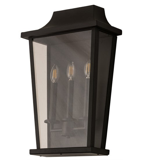 2nd Ave Lighting Bastille 15" Omega Wall Sconce in Textured Black Finish