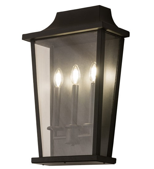 2nd Ave Lighting Bastille 15" Omega Wall Sconce in Textured Black Finish