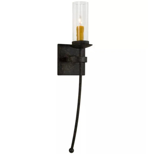 2nd Ave Lighting Bechar 6" Clear Glass Shade Coffee Bean Metal Wall Sconce