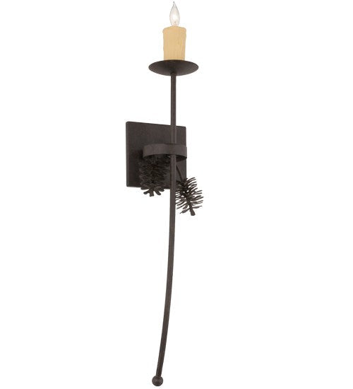 2nd Ave Lighting Bechar 6" Wide Pine Cone Wall Sconce in Chestnut Finish