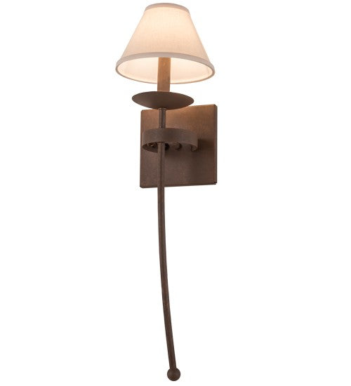 2nd Ave Lighting Bechar 7" Wall Sconce With Fabric Shade in Antique Rust Finish