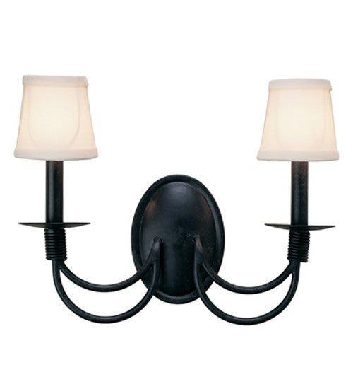 2nd Ave Lighting Bell 16" Wide 2 Light Wall Sconce in Smoke Finish