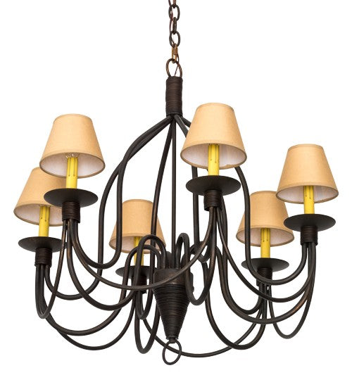 2nd Ave Lighting Bell 30" Wide 6 LT Chandelier in Cimarron Bronze Finish