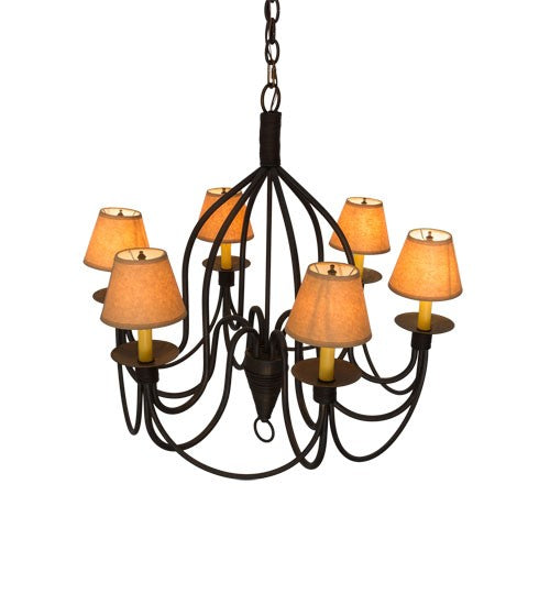 2nd Ave Lighting Bell 30" Wide 6 LT Chandelier in Cimarron Bronze Finish