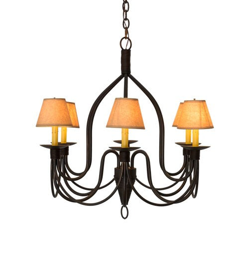 2nd Ave Lighting Bell 30" Wide 6 LT Chandelier in Cimarron Bronze Finish