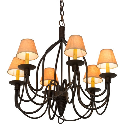 2nd Ave Lighting Bell 30" Wide 6 LT Chandelier in Cimarron Bronze Finish