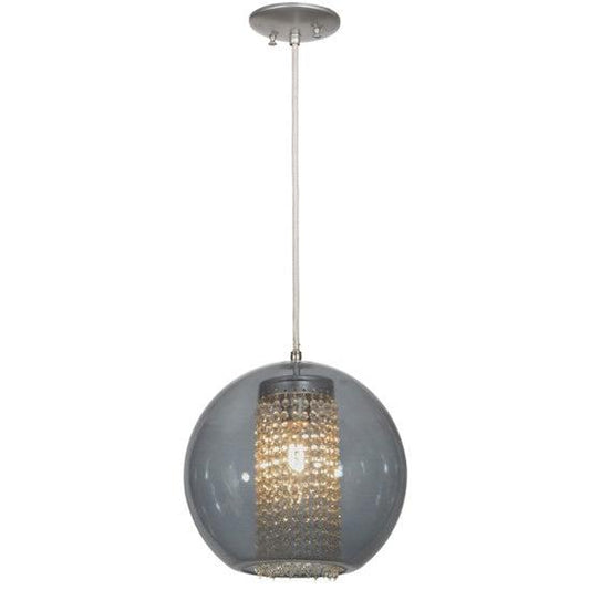 2nd Ave Lighting Bola 12" Crystal Pendant With Sparkle Silver Finish