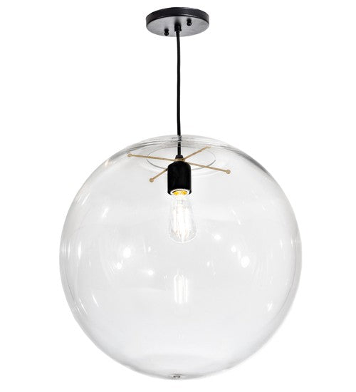 2nd Ave Lighting Bola 18" Wide Pendant in Textured Black and Champaign Metallic Finish