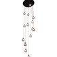 2nd Ave Lighting Bola 34" Wide 14 LT Cascading Pendant in Solar Black Finish