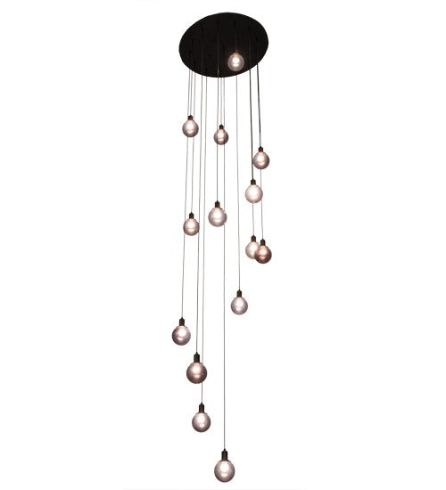 2nd Ave Lighting Bola 34" Wide 14 LT Cascading Pendant in Solar Black Finish