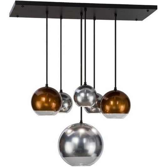 2nd Ave Lighting Bola 36" Metalica 6 LT Pendant in Satin Black Finish