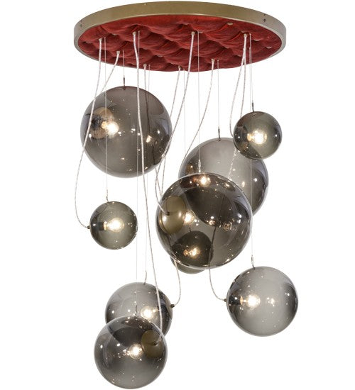 2nd Ave Lighting Bola 40" Wide 9 LT Plush Cascading Pendant in Brown Metallic Finish