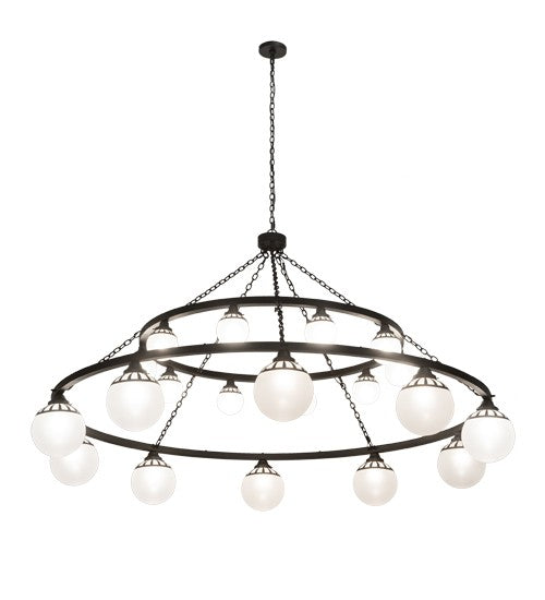 2nd Ave Lighting Bola Tavern 96" Wide Two Tier 20 LT Chandelier in Old Wrought Iron Finish