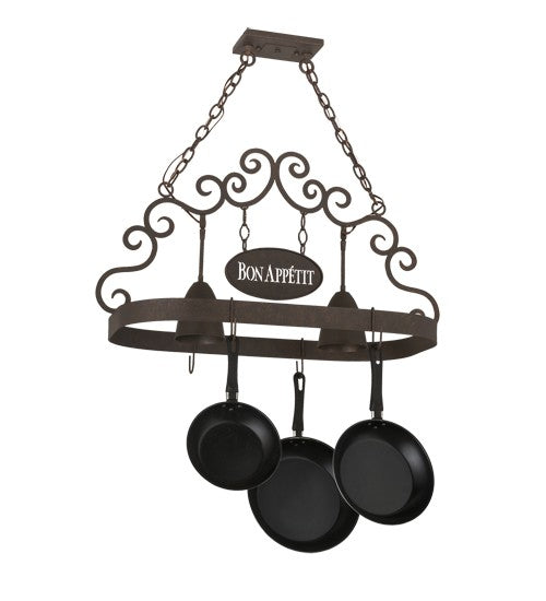 2nd Ave Lighting Bon Appetit 34" Long 2 Light Pot Rack in Gilded Tobacco Finish