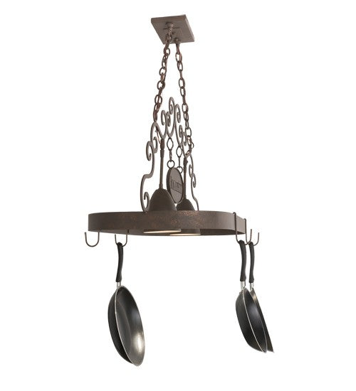 2nd Ave Lighting Bon Appetit 34" Long 2 Light Pot Rack in Gilded Tobacco Finish