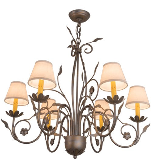 2nd Ave Lighting Bordeaux 31" Wide 6 Light Chandelier in French Bronze Finish