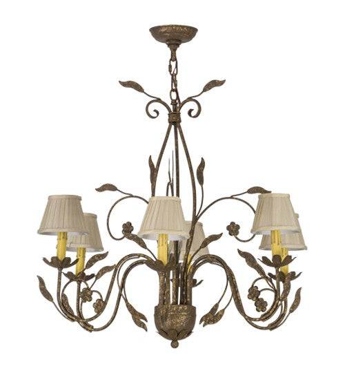 2nd Ave Lighting Bordeaux 36" Wide 6 LT Chandelier in Pompeii Gold