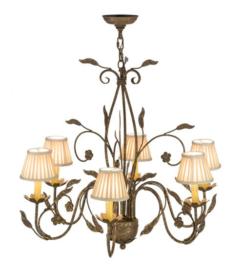 2nd Ave Lighting Bordeaux 36" Wide 6 LT Chandelier in Pompeii Gold