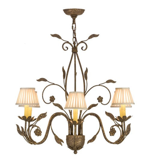 2nd Ave Lighting Bordeaux 36" Wide 6 LT Chandelier in Pompeii Gold