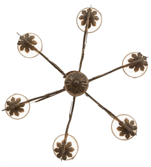 2nd Ave Lighting Bordeaux 36" Wide 6 LT Chandelier in Pompeii Gold