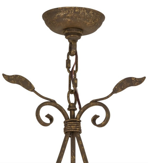 2nd Ave Lighting Bordeaux 36" Wide 6 LT Chandelier in Pompeii Gold