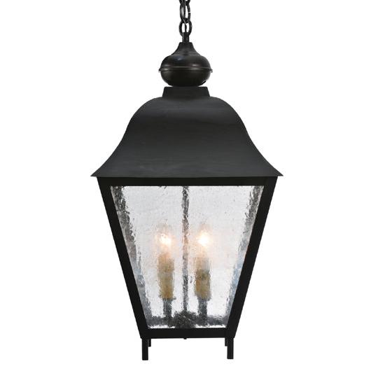 2nd Ave Lighting Boston 14" Clear Seeded Glass Square Wrought Iron Lantern Pendant Light