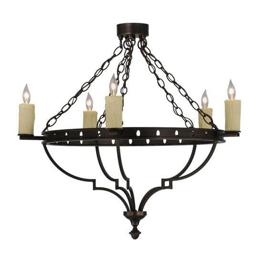 2nd Ave Lighting Bottini 31" Wide Semi-Flushmount in Mahogany Bronze