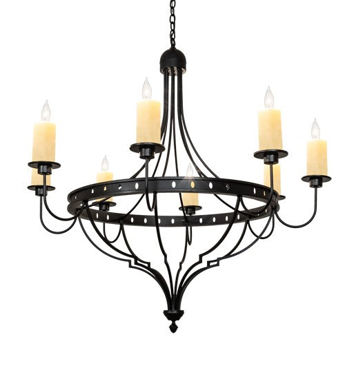 2nd Ave Lighting Bottini 48" Wide 8 Light Chandelier in Textured Black Finish