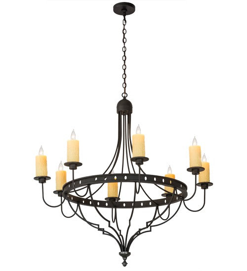 2nd Ave Lighting Bottini 48" Wide 8 Light Chandelier in Wrought Iron Finish
