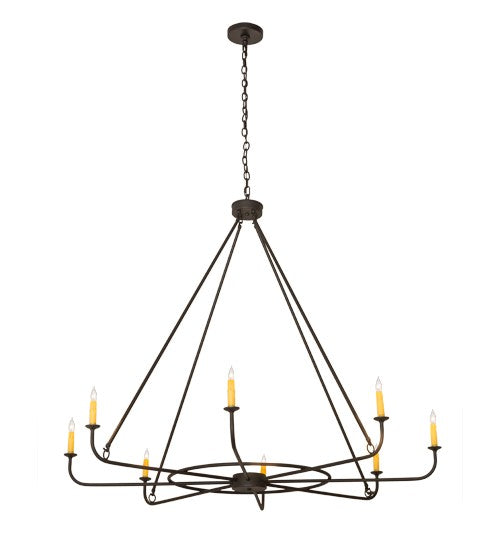 2nd Ave Lighting Brach Ring 57" Wide 8 LT Chandelier in Wrought Iron Finish
