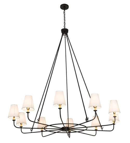 2nd Ave Lighting Brach Ring 72" Wide 10 LT Chandelier in Textured Black