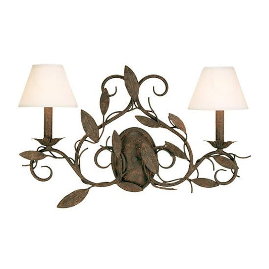 2nd Ave Lighting Branches 21" 2-Light Ivory Textrene Shade Pompeii Gold Wall Sconce