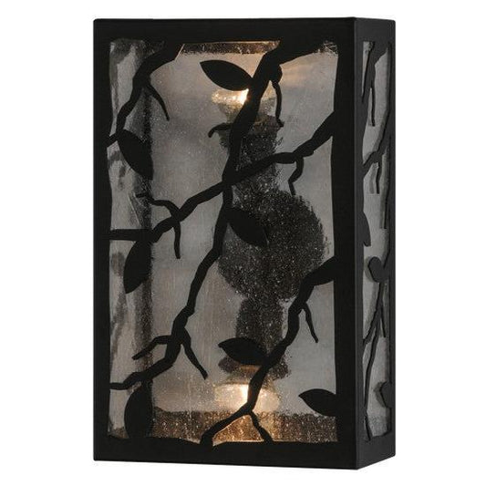 2nd Ave Lighting Branches With Leaves 10" Wall Sconce in Blackwash Finish