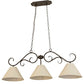 2nd Ave Lighting Bristol 48" Long 3 Light Oblong Pendant in Gilded Tobacco Finish