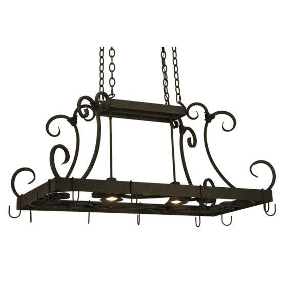 2nd Ave Lighting Caiden 43" Long 2 Light Pot Rack Ceiling Fixture in Chestnut Finish