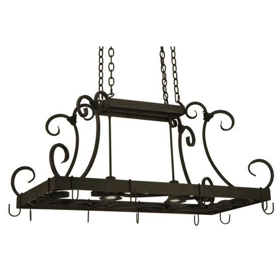 2nd Ave Lighting Caiden 43" Long 2 Light Pot Rack Ceiling Fixture in Chestnut Finish