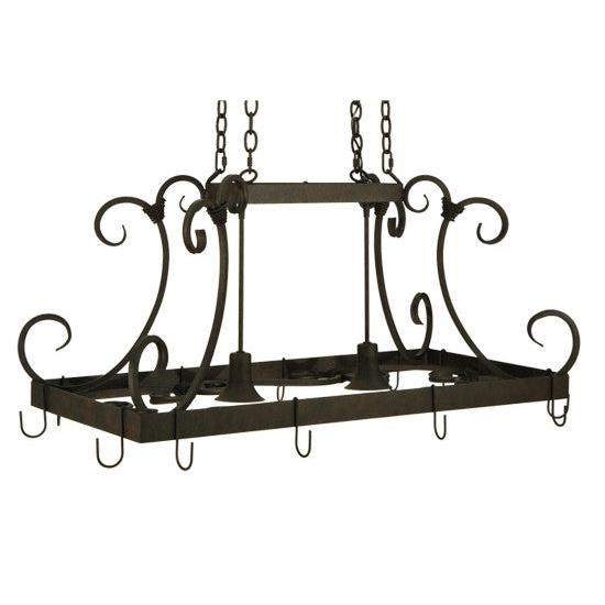 2nd Ave Lighting Caiden 43" Long 2 Light Pot Rack Ceiling Fixture in Chestnut Finish