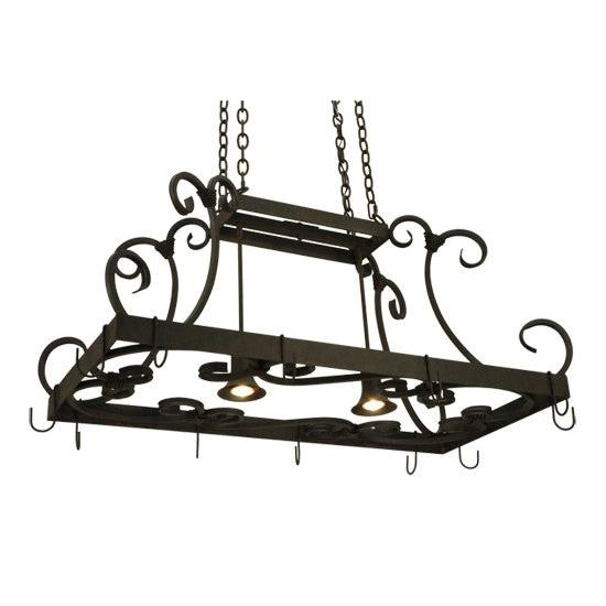 2nd Ave Lighting Caiden 43" Long 2 Light Pot Rack Ceiling Fixture in Chestnut Finish