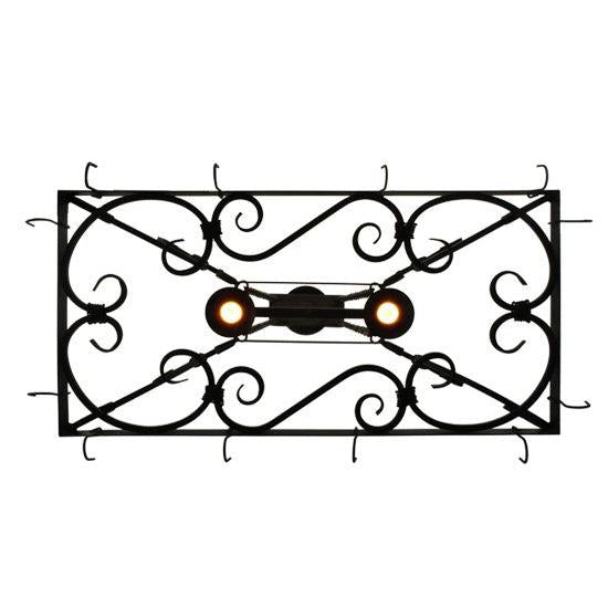 2nd Ave Lighting Caiden 43" Long 2 Light Pot Rack Ceiling Fixture in Chestnut Finish