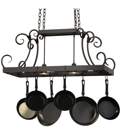 2nd Ave Lighting Caiden 43" Long 2 Light Pot Rack in Timeless Bronze