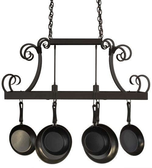 2nd Ave Lighting Caiden 43" Long 2 Light Pot Rack in Timeless Bronze