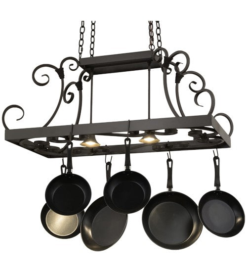 2nd Ave Lighting Caiden 43" Long 2 Light Pot Rack in Timeless Bronze
