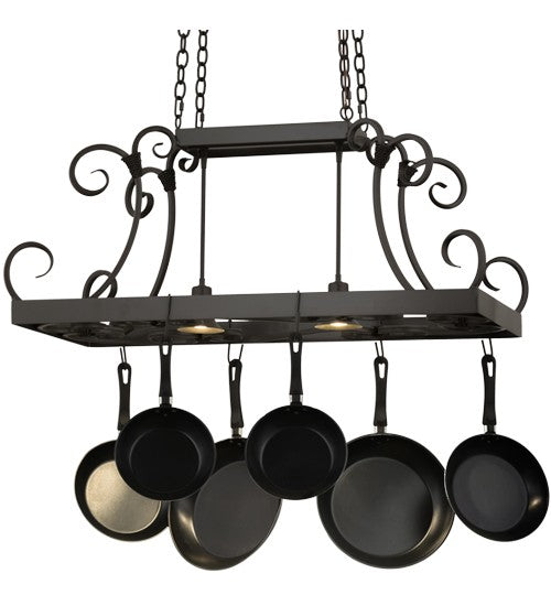 2nd Ave Lighting Caiden 43" Long 2 Light Pot Rack in Timeless Bronze