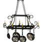 2nd Ave Lighting Caiden 50" Long 6 Light Pot Rack in Blackwash Finish