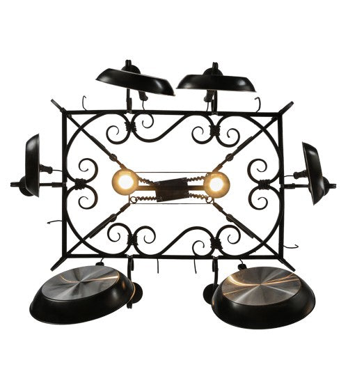 2nd Ave Lighting Caiden 50" Long 6 Light Pot Rack in Blackwash Finish