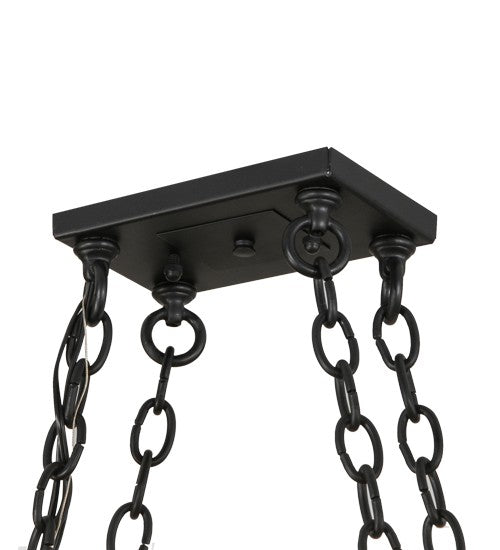 2nd Ave Lighting Caiden 50" Long 6 Light Pot Rack in Blackwash Finish
