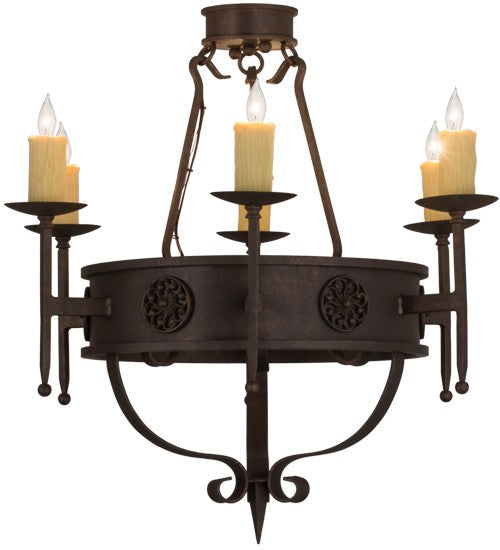 2nd Ave Lighting Calandra 30" Wide 6 Light Chandelier in Gilded Tobacco Finish